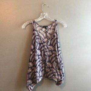 TopShop Sleeveless Feather Print Top